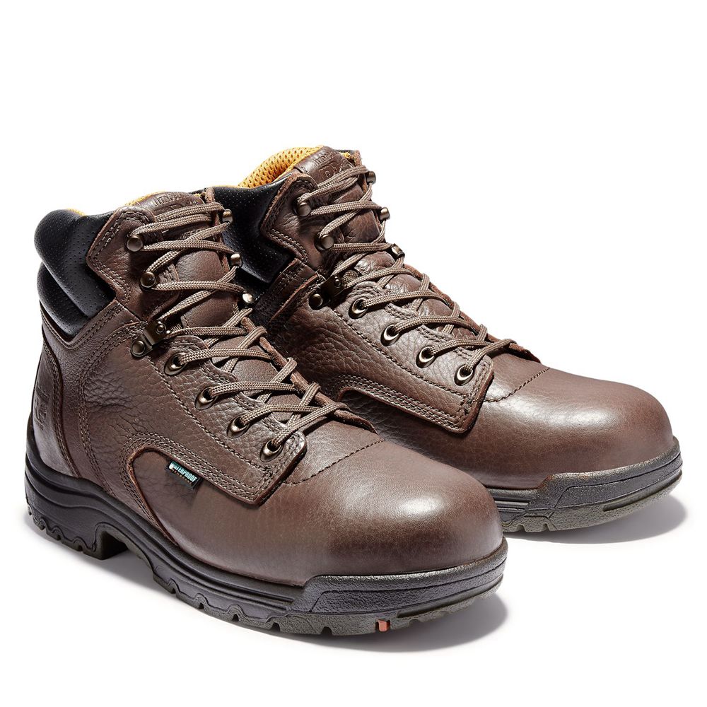 Timberland Μποτακια Εργασίας Ανδρικα Καφε - Pro® Titan® 6\" Alloy Toe - Greece 1870623-XJ